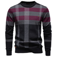 Rosenfeld | Strickpullover für Herren mit Rautendesign in Rot
