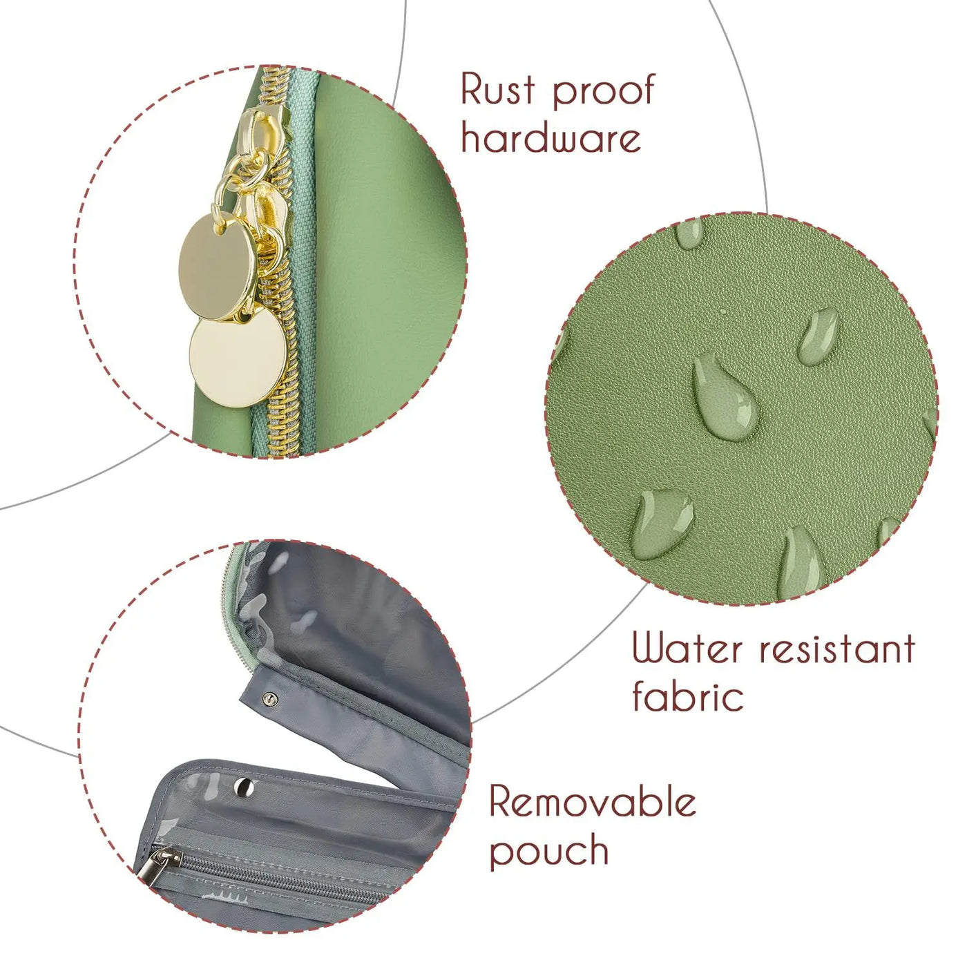 Fudus - Leder hängende Kosmetiktasche für Reisen