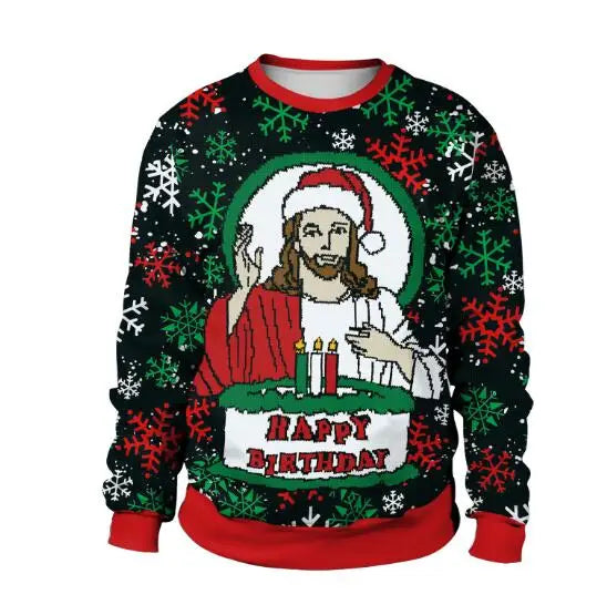 Renate - Warmer Pullover mit 3D Lustiger Feiertag Weihnachtsfeier Bedruckt für Männer und Frauen