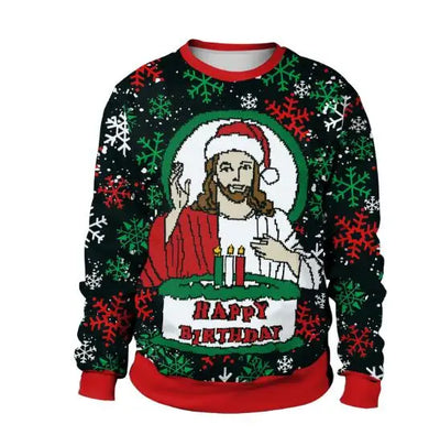 Renate - Warmer Pullover mit 3D Lustiger Feiertag Weihnachtsfeier Bedruckt für Männer und Frauen