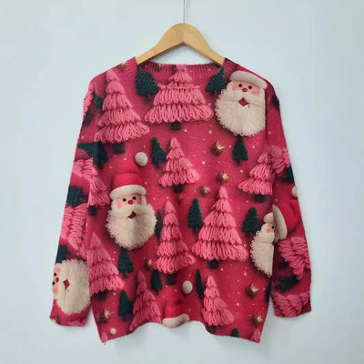 Eleanora- Weihnachtspullover mit Rundhalsausschnitt