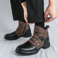 Dallas™ Premium-Lederstiefelette mit verstellbarer Seitenschnalle in Schwarz