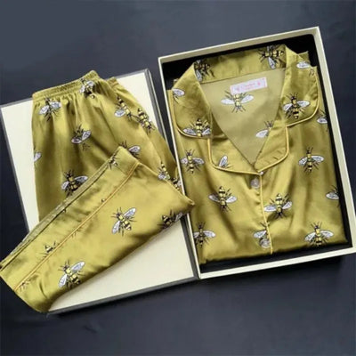 Belinda - Satin-Pyjama-Set mit Kurzärmeligen Oberteilen und Kurzhosen für Frauen