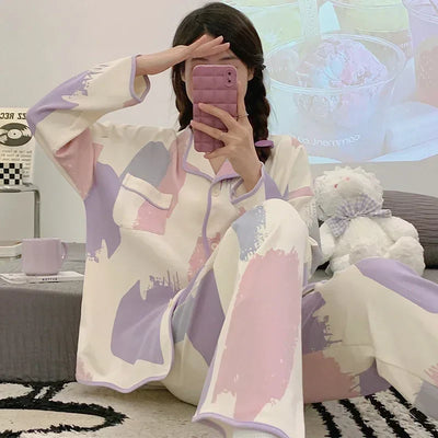 Harlo- Langarmshirt und Pyjama-Set für Damen