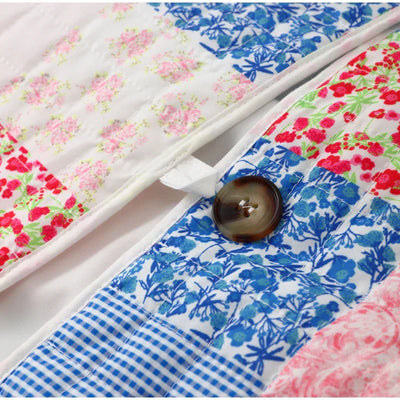 Harpij | Gewatteertes Patchwork-Jacke mit Blumen- und Gingham-Prints