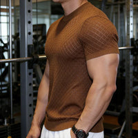 Kryon™-T-Shirt mit Schweißhemmender Dry-Technologie und Muscle-Fit-Schnitt in Kaffeebraun