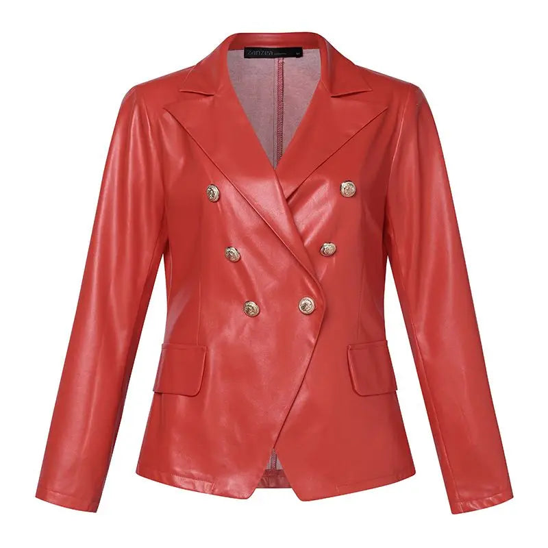 Ledarina | Eleganter Lederblazer mit Doppelknopfverschluss