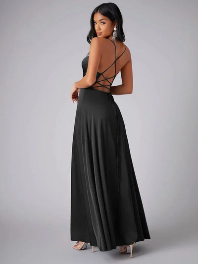 Damen ärmelloses Maxikleid mit Schlitz für den Sommer