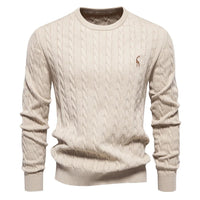 Falkner | Strickmodern Herrenpullover in Aprikose