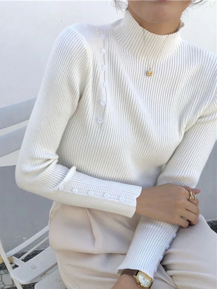 Connie - Strickpullover mit Rollkragen und Schmaler Passform für Frauen