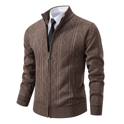 Mambo | Herren Grobstrick-Cardigan mit Stehkragen