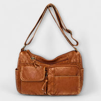 Fenda | Vintage-Ledertasche im klassischen Stil in Braun