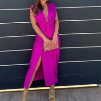 Kaelis™ Kleid mit Raffiniertem Design und Moderner Drapierung in Rosa