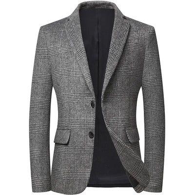 Navy- Lässige Wolljacke für Herren