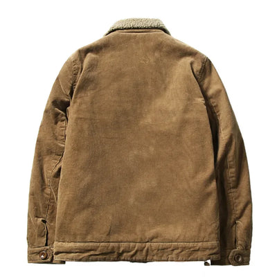 Alfons - Fleecegefütterte Cord-Winterjacke mit Umlegekragen und Knopfverschluss für Männer