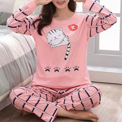 Alysa - Gemütliches Langarm-Oberteil und Pyjama-Set für Damen