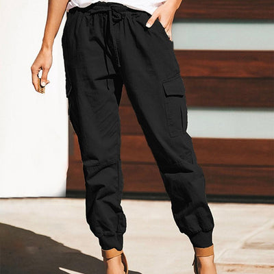 Bev® | Gerade Cargohose mit Kordelzug