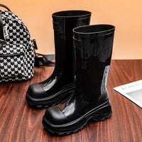 Damen Regenstiefel mit rutschfester Sohle in Schwarz