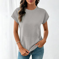 Elara™ T-Shirt Mit Leichtem Fall und Minimalistischem Design in Grau