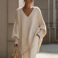 Genf™ Premium-Softstrick Oversize-Pullover in Beige