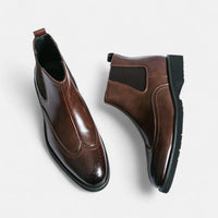 Leon | Stilvolle Chelsea-Stiefel aus Kunstleder in Braun