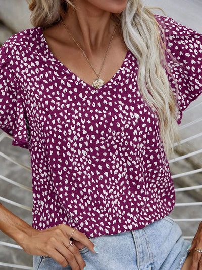 Bruer® | Kurzärmlige Sommerbluse mit schmaler Passform ohne Kragen