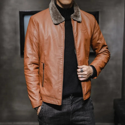 Nakoa- Herren Lederjacke mit Reverskragen