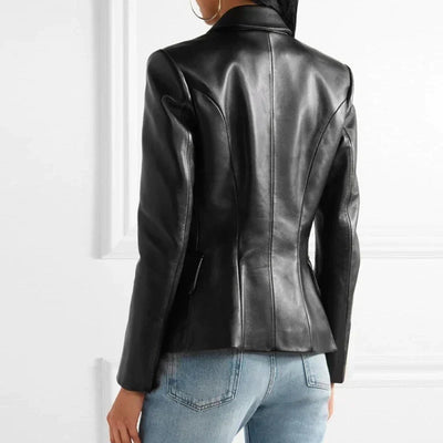 Ledarina | Eleganter Lederblazer mit Doppelknopfverschluss