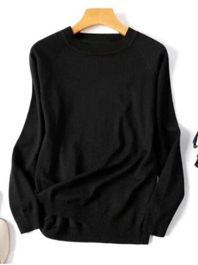 Stilvoller gestreifter Strickpullover mit Rundhalsausschnitt für Damen | Ideal für den Winter