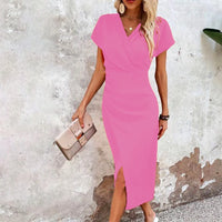Margaux | Damen Festliches Midikleid Hochzeitsgast Elegant Feminin in Rosa