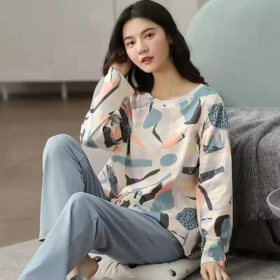Ava - Langarm-Top und Pyjama für Damen
