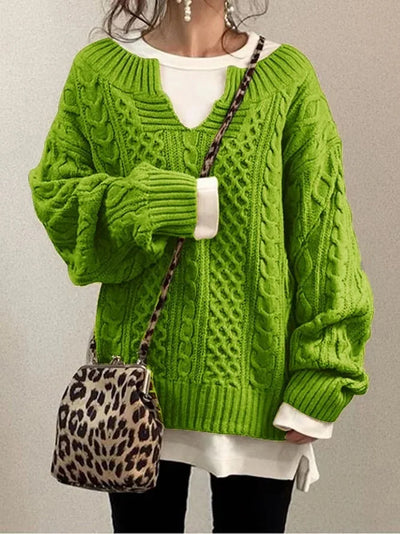 Pullover mit halboffenem Kragen für Damen