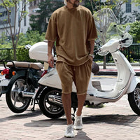 Draxen™-Set aus Premium-Strick mit Oversize-Passform und Streetwear-Style in Braun