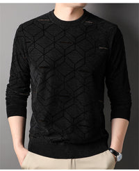 Herren Pullover mit Rundhalsausschnitt - MIKE in Schwarz