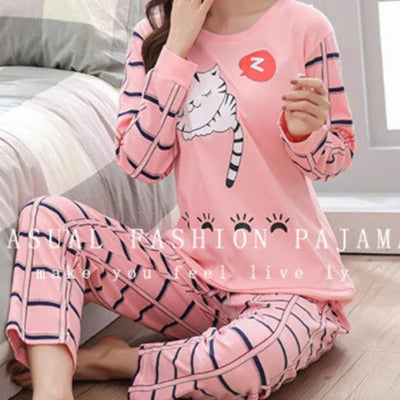 Alysa - Gemütliches Langarm-Oberteil und Pyjama-Set für Damen
