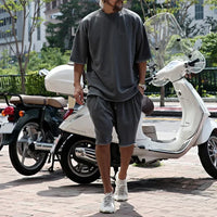 Draxen™-Set aus Premium-Strick mit Oversize-Passform und Streetwear-Style in Dunkelgrau