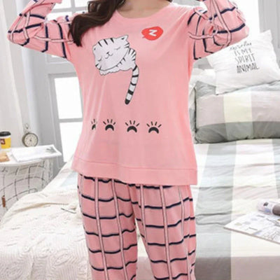 Alysa - Gemütliches Langarm-Oberteil und Pyjama-Set für Damen