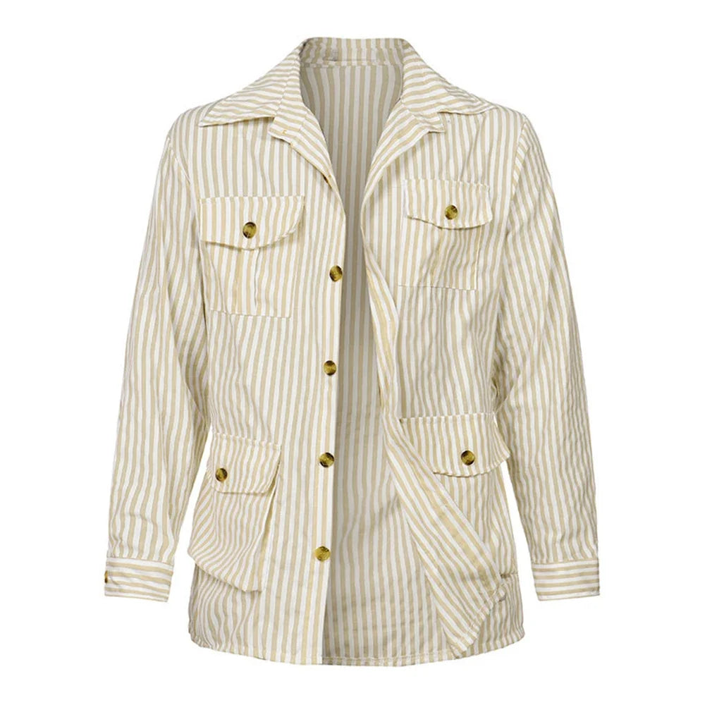 Theo | Casual gestreiftes Leinenjacket