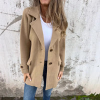 Monarch™ Mantel in Premium Kunstwolle mit strukturiertem Schnitt in Khaki