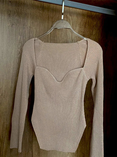 Dehnbares Strickoberteil für Damen