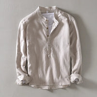 Nevio | Herren Langarm-Henley-Shirt in Khaki