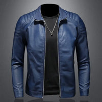 Auron™ Lederjacke Mit Premium-Finish Und Dominanter Ausstrahlung in Blau