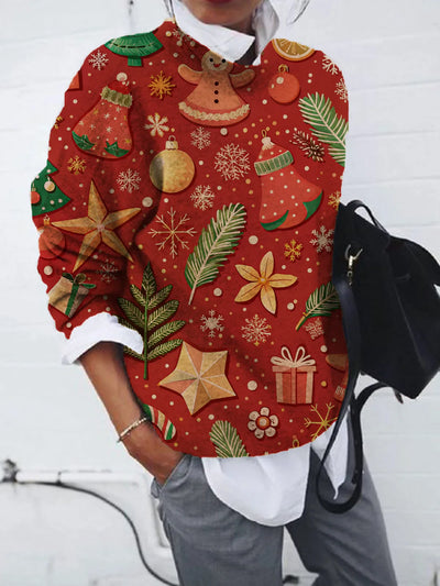 Aranza- Weihnachtspullover mit Rundhalsausschnitt
