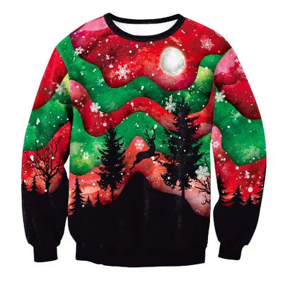 Renate - Warmer Pullover mit 3D Lustiger Feiertag Weihnachtsfeier Bedruckt für Männer und Frauen