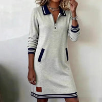 Navelle™ Kleid mit Polokragen und Müheloser Eleganz in Grau