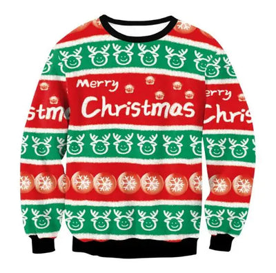 Renate - Warmer Pullover mit 3D Lustiger Feiertag Weihnachtsfeier Bedruckt für Männer und Frauen