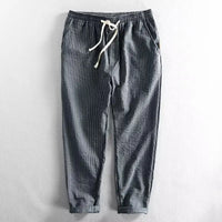Lorenz™ Hose aus Baumwoll-Leinen mit Eleganten Streifen in Grau