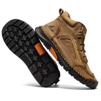 Leon | St. Moritz Leder High-Top Schuhe in Sandsturm Braun