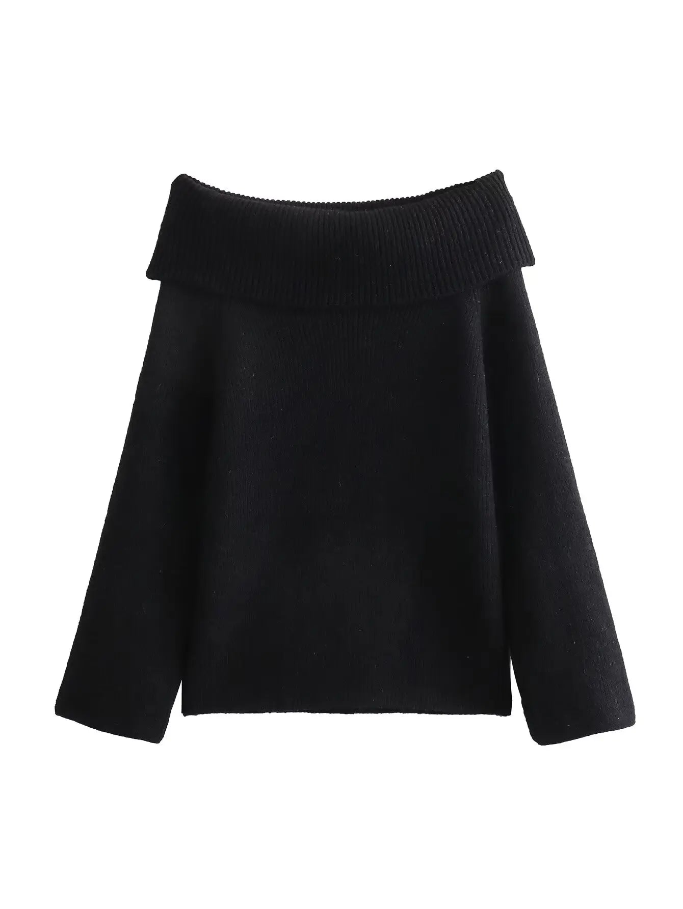 Maibritt - Gestrickter Schulterfreier Pullover mit Schlitzausschnitt für Frauen
