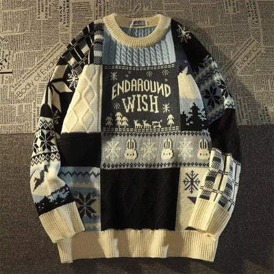 Elvi- Unisex Weihnachtspullover mit langen Ärmeln